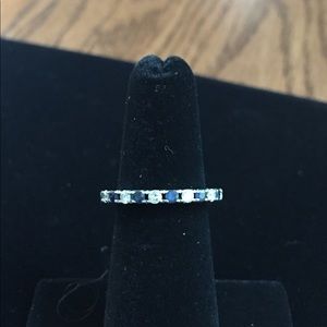 White Gold Sapphire and Diamond Band